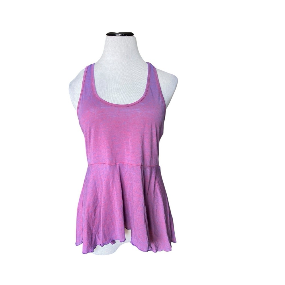 Y2K Flowy Swing Tank Top Size L Purple Ruffle Hem Boho Fairy Grunge Coquette Alt